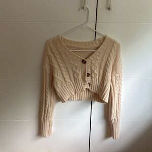 Knit beige cropped sweater size XS